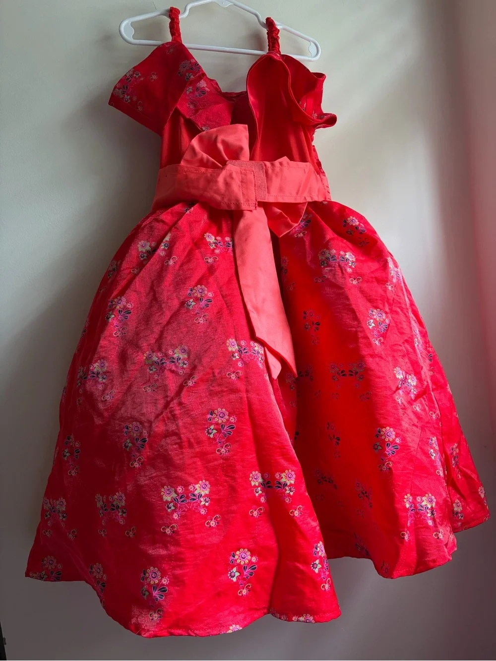 Disney Parks Elena Avalor Red Floral Costume Dress Girls Size S 8A Princess Gown